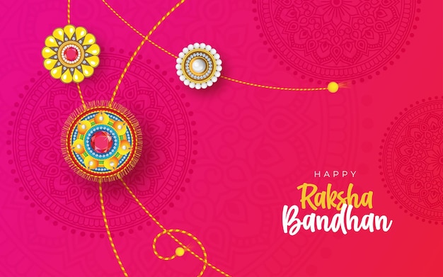 Modello di progettazione di sfondo felice Raksha Bandhan