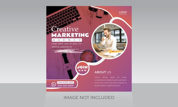Modello di progettazione di volantini quadrati post social media aziendali di marketing creativo aziendale