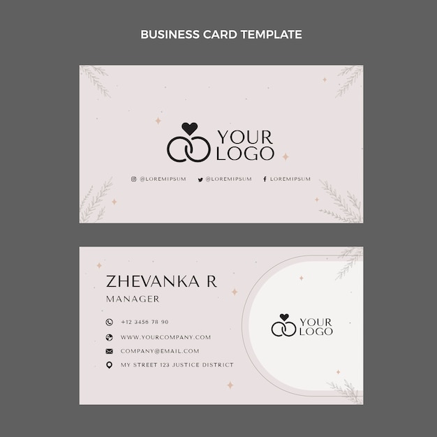 Modello di progettazione di wedding planner design piatto disegnato a mano
