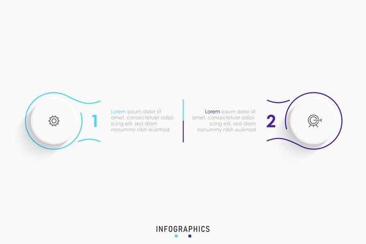 Vettore modello di progettazione etichetta infografica vettoriale con icone e 2 opzioni o passaggi può essere utilizzato per il processo