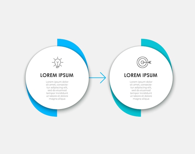 Modello di progettazione infografica aziendale Vettore con icone e 2 opzioni o passaggi
