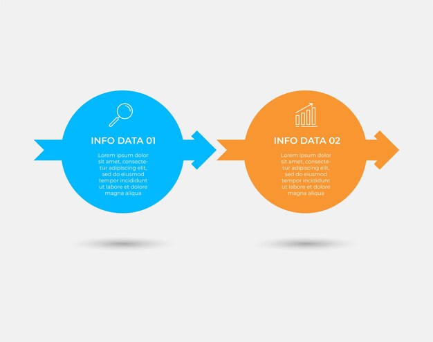 Modello di progettazione infografica aziendale Vettore con icone e 2 opzioni o passaggi