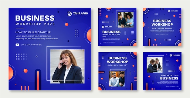 Modello di progettazione instagram business gradiente
