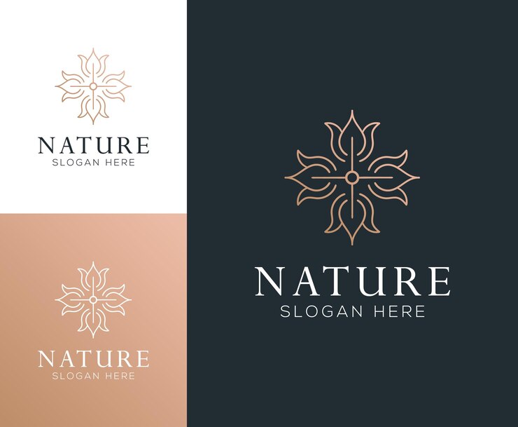 Modello di progettazione logo astratto elegante ornamento della natura