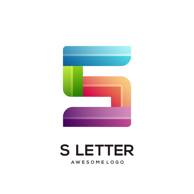 Modello di progettazione logo colorato lettera S moderno