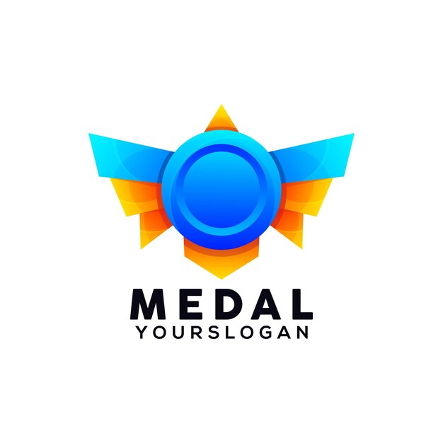 Modello di progettazione logo colorato medaglia