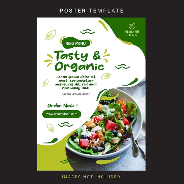Modello di progettazione post promo poster di alimenti biologici verde