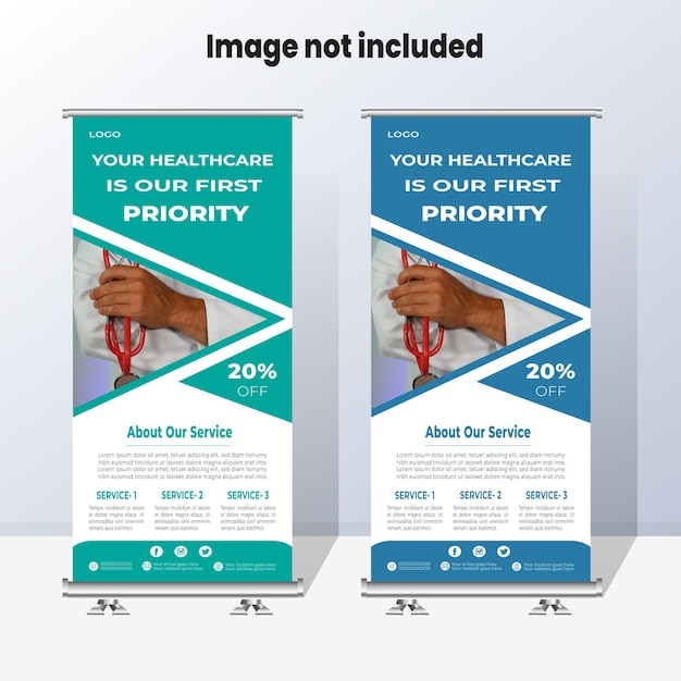 Modello di progettazione roll up medico moderno, creativo e professionale