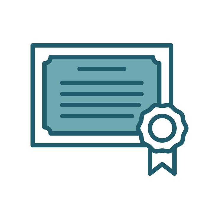 modello di progettazione vettoriale di icone di certificato semplice e pulito