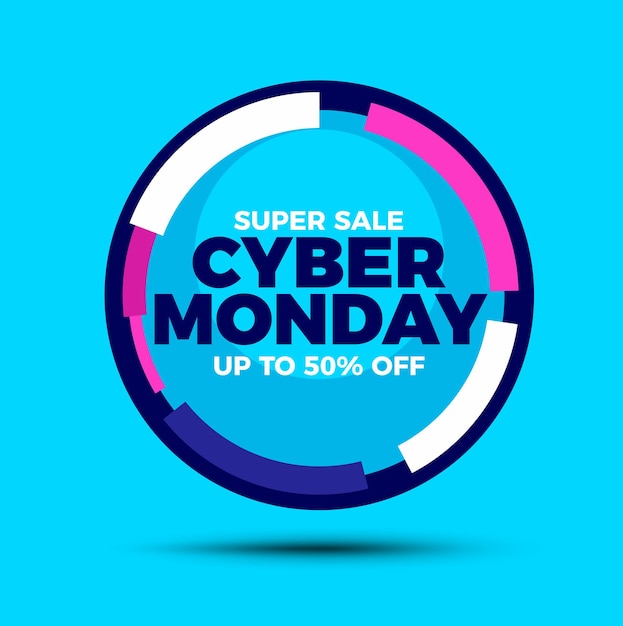 Modello di progettazione vettoriale per la promozione delle vendite del Cyber Monday