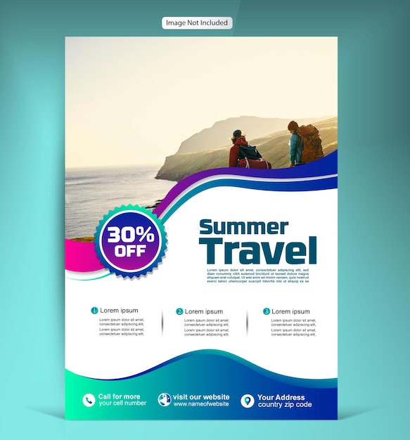 Modello di progettazione volantino di viaggio vettoriale gratuito