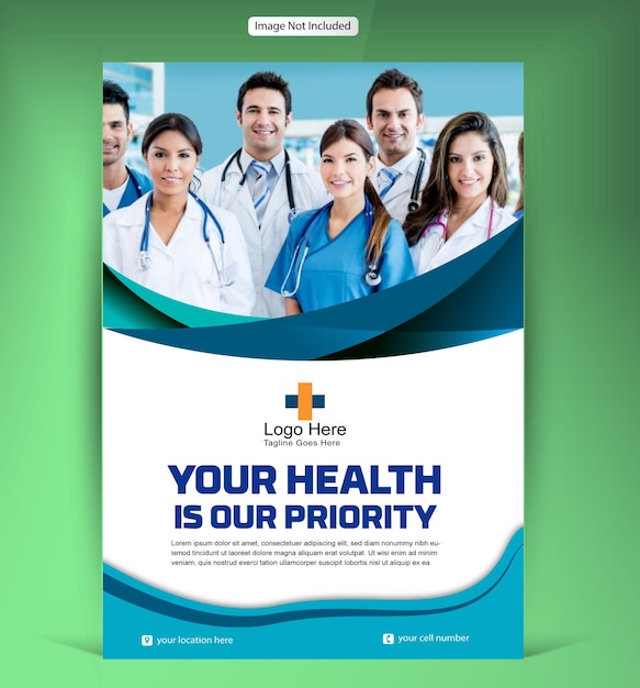 modello di progettazione volantino moderno per uso medico