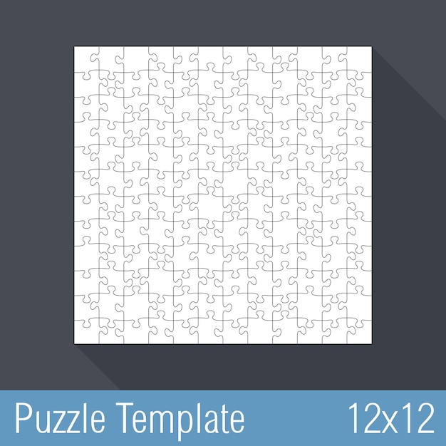 Modello di puzzle quadrato 12x12 pezzi illustrazione vettoriale eps10
