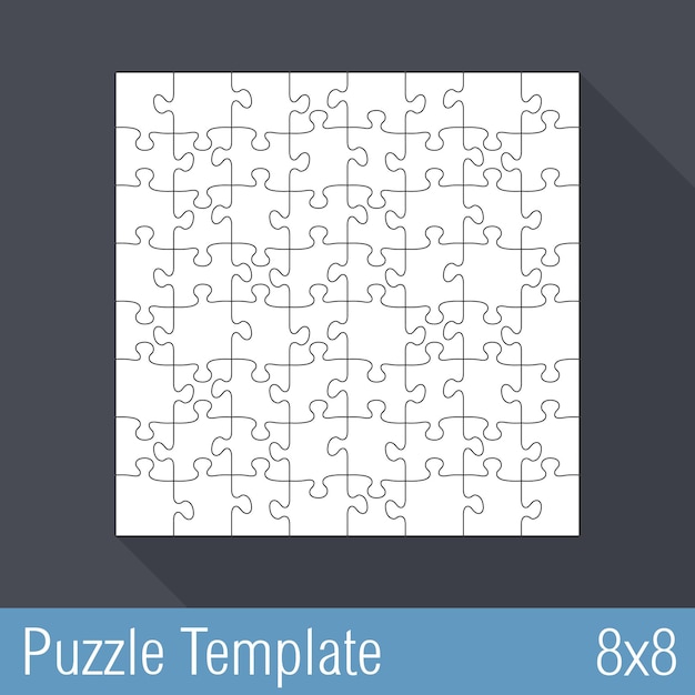 Modello di puzzle quadrato 8x8 pezzi illustrazione vettoriale eps10