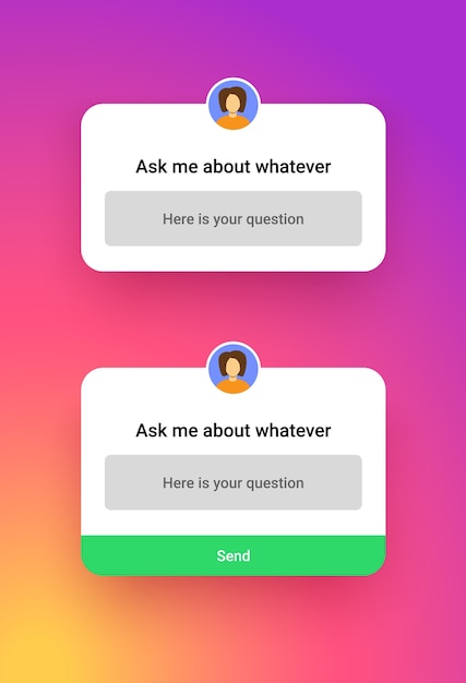 Modello di quiz Instagram sui social media