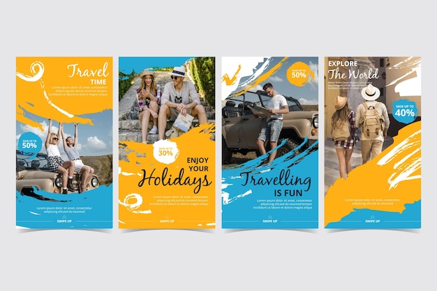 Modello di raccolta di storie di instagram di viaggio
