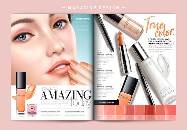 Modello di rivista di cosmetici