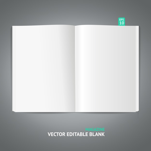 Modello di rivista in bianco isolato su grigio