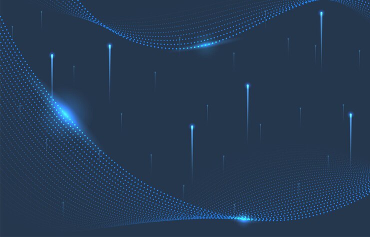 Modello di sfondo astratto punto tecnologia blu con un concetto di design elegante composizione in stile minimale per banner flayer ecc