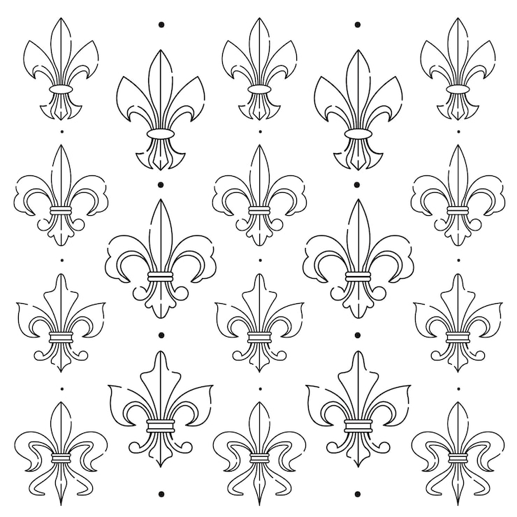 Vettore modello di sfondo del simbolo fleur de lys vettore