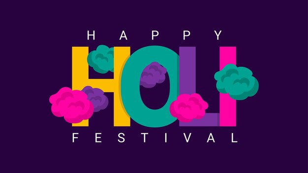 modello di sfondo Happy Holi vettoriale