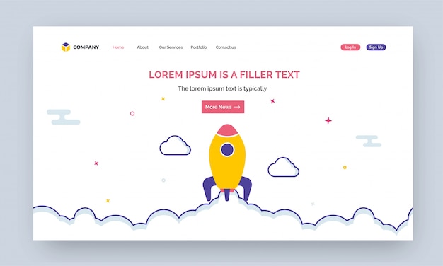 Modello di sito Web per siti Web o app.