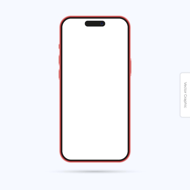 Modello di smartphone vettoriale, isolato su bianco con schermo vuoto. Ideale per esposizione di design. EPS10.