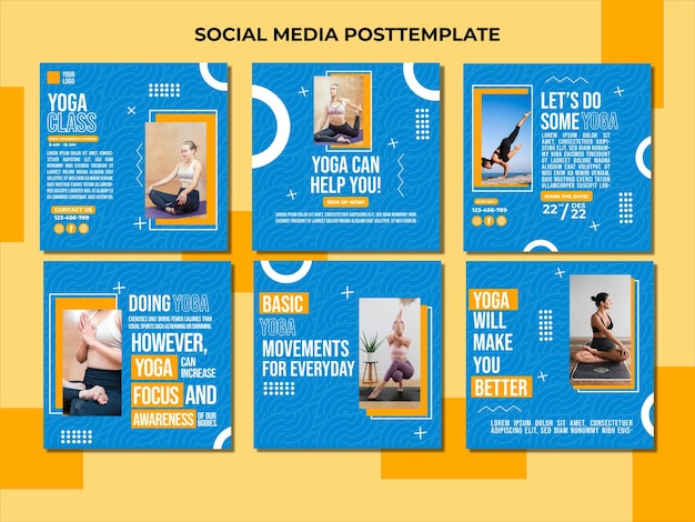 Modello di social media a tema Yoga