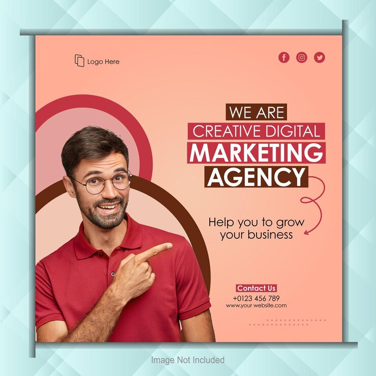 Modello di social media Banner promozionale online Marketing sociale