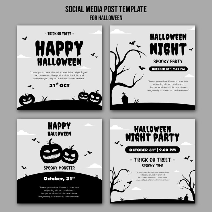 Vettore modello di social media di halloween