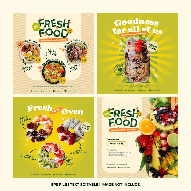 Modello di social media di Healthy Foods