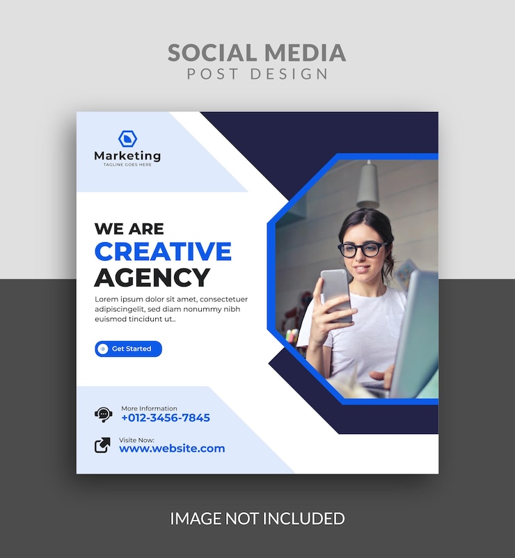 Modello di social media e instagram di agenzia di marketing creativo aziendale moderno