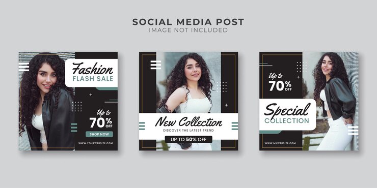 Vettore modello di social media e post di instagram per la vendita di moda femminile
