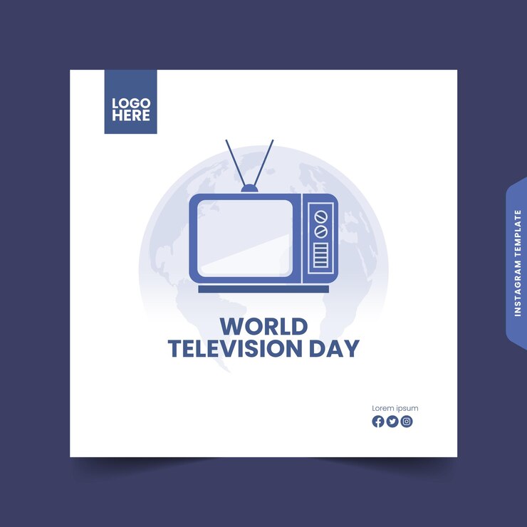 Modello di social media Giornata mondiale della televisione