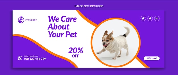 modello di social media per animali domestici di design della copertina di Facebook per animali domestici