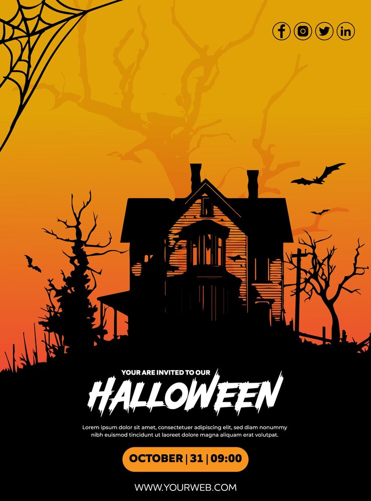 Modello di social media per la festa di Halloween