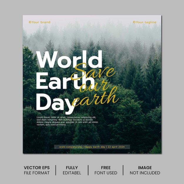 modello di social media per la Giornata Mondiale della Terra