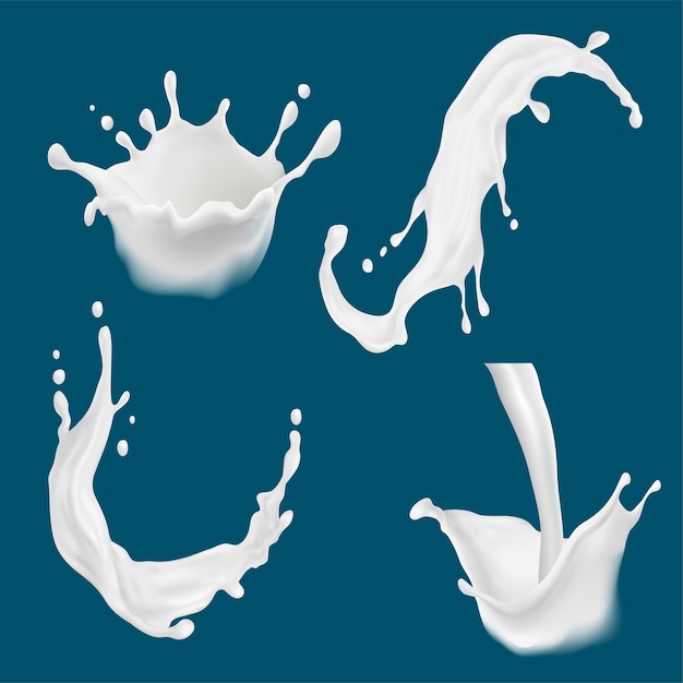 Modello di spruzzo di latte spruzzi di latte e crema bevanda illustrazione vettoriale sana