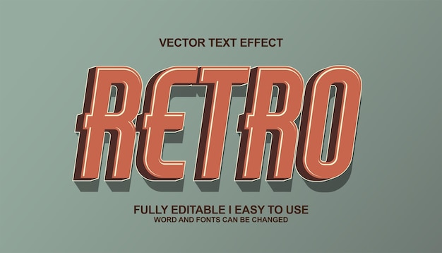 Modello di stile di effetto di testo retro 3D modificabile