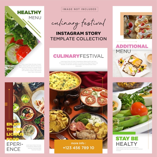 Modello di storia culinaria Insta