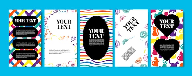 Modello di storia di Instagram in illustrazioni di forme astratte colorate