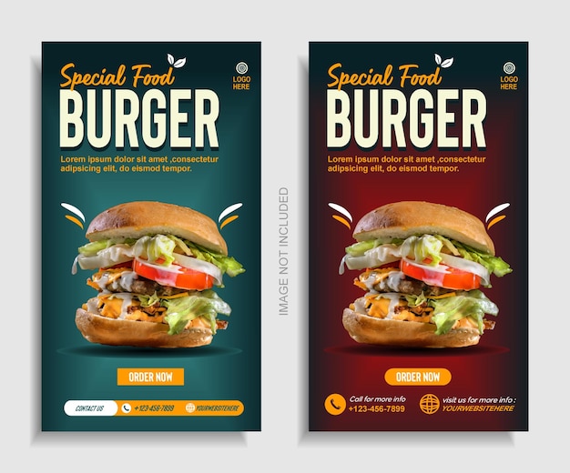 modello di storie di instagram di cibo