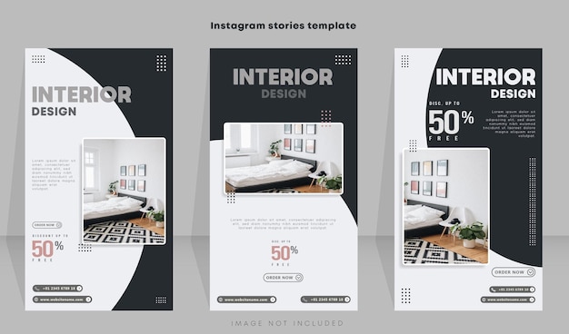 Modello di storie di instagram di interior design