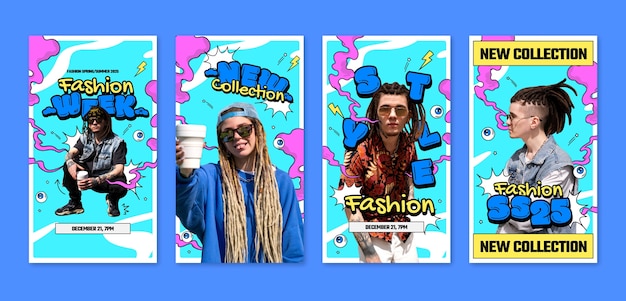 Modello di storie di Instagram per la settimana della moda