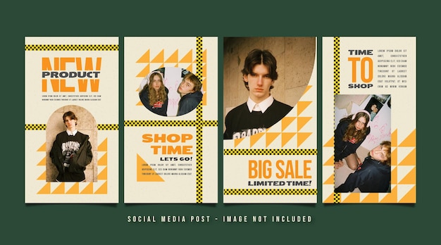 Modello di storie di instagram retrò vintage anni '90