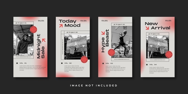Modello di storie di moda instagram