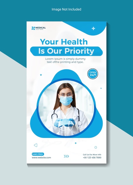 modello di storie mediche su Instagram o Facebook
