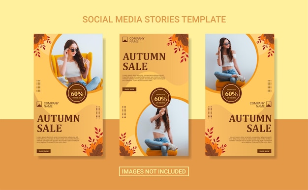 Modello di storie sui social media di moda autunnale