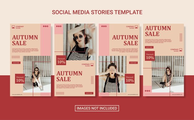 Modello di storie sui social media di moda autunnale