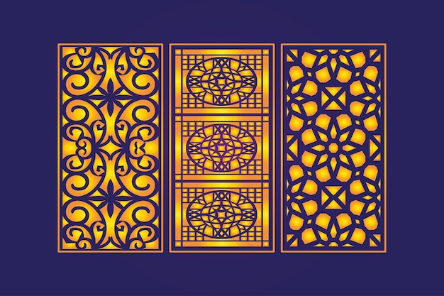 Modello di taglio laser decorativo islamico con struttura geometrica astratta